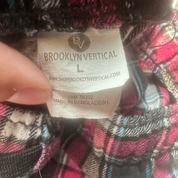 Plaid Pajama Pants in Pink and Black Tie Waist Size Large - Picture 5 of 9